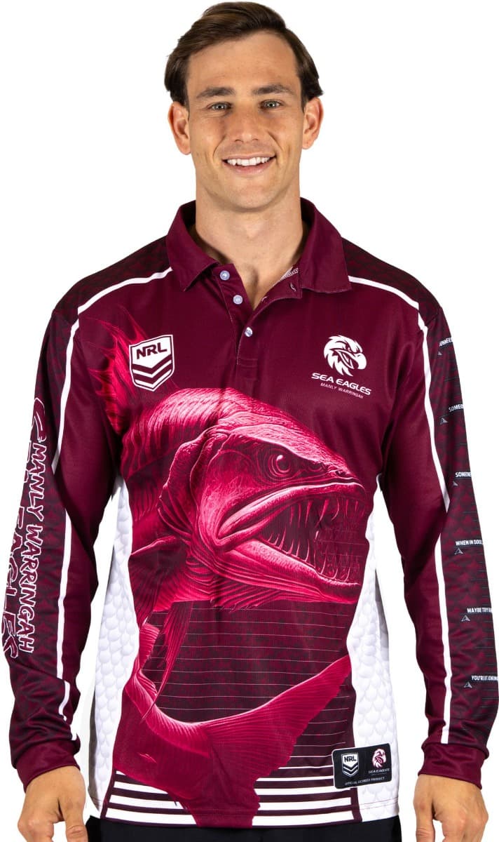 Manly Sea Eagles NRL Mens Barracuda Fishing Shirt