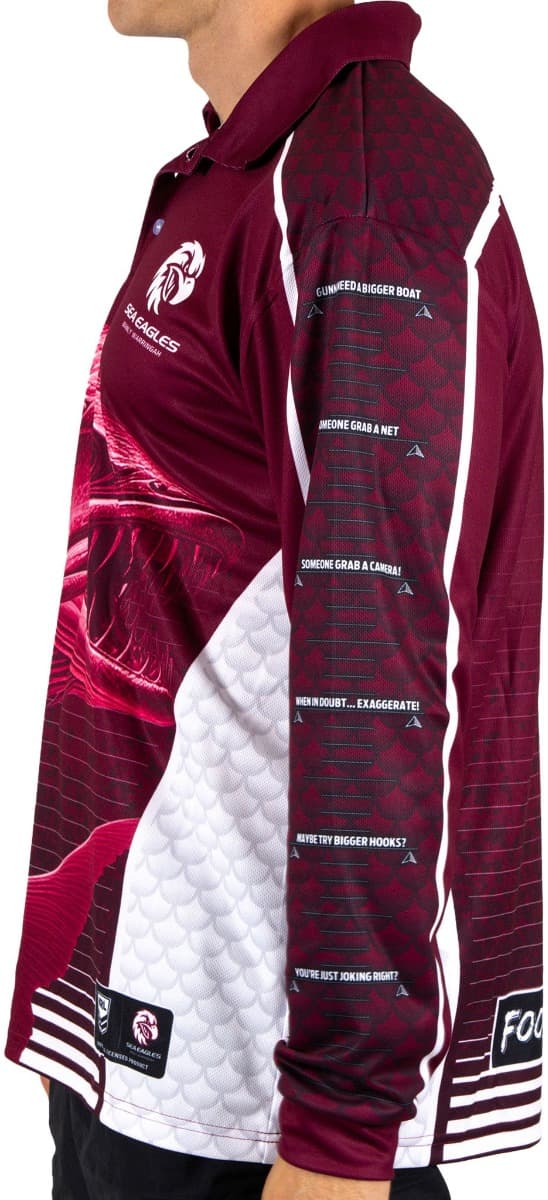 Manly Sea Eagles NRL Mens Barracuda Fishing Shirt - Image 2