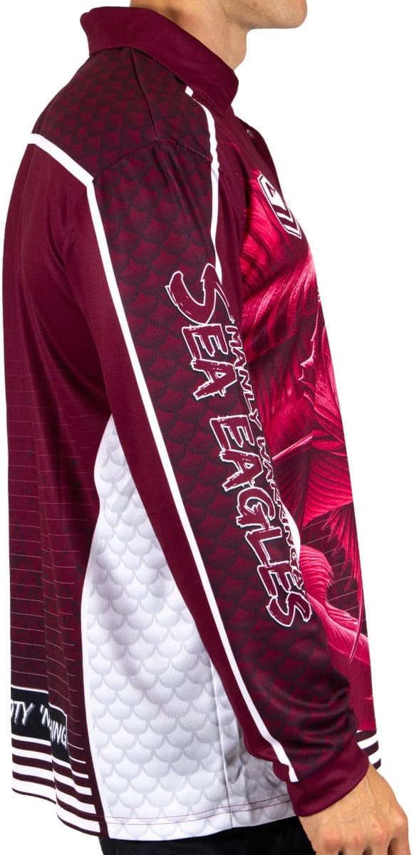 Manly Sea Eagles NRL Mens Barracuda Fishing Shirt - Image 3
