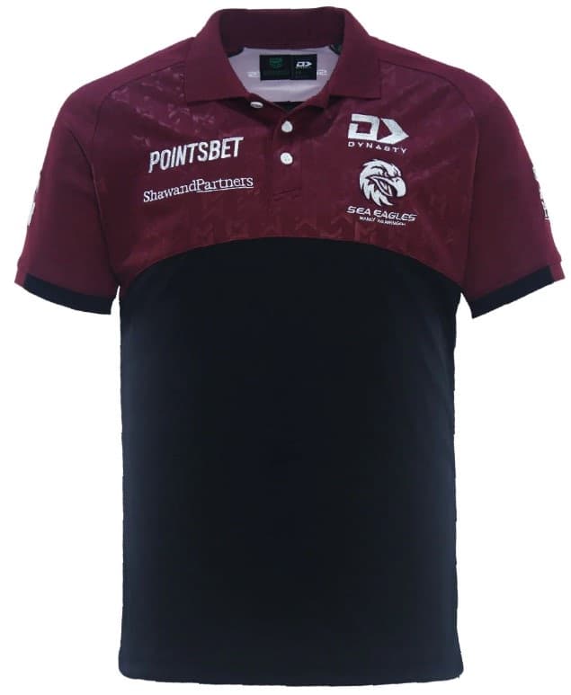 Manly Sea Eagles NRL Mens Black Alternate Polo Shirt