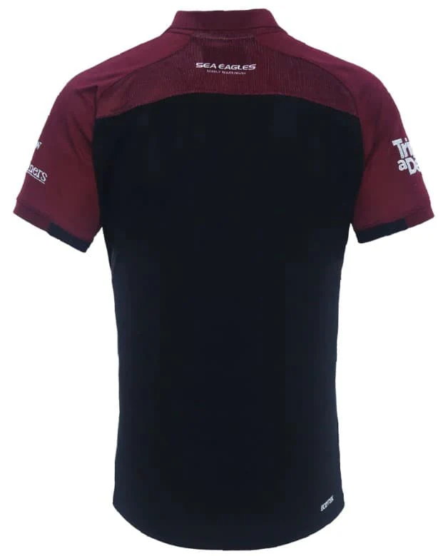 Manly Sea Eagles NRL Mens Black Alternate Polo Shirt - Image 2