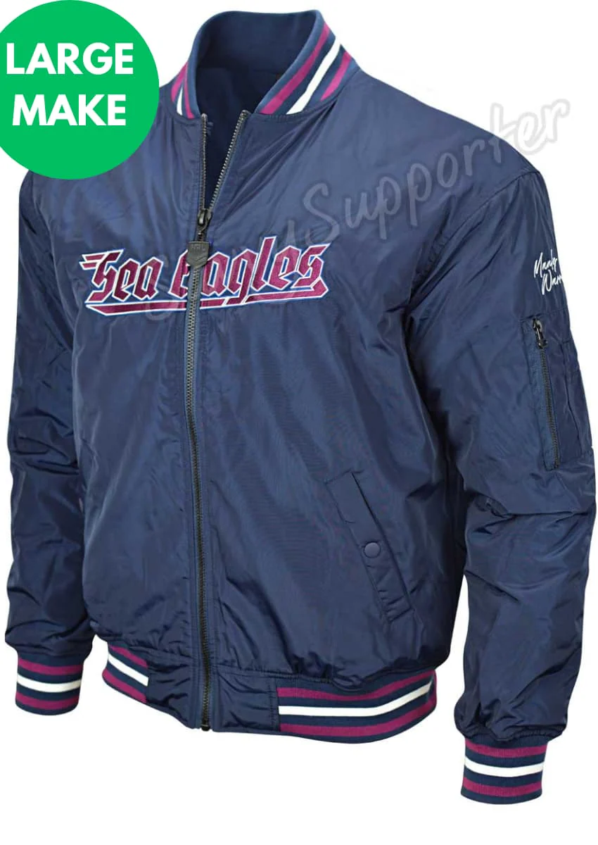 Manly Sea Eagles NRL Mens Bomber Jacket - Image 3