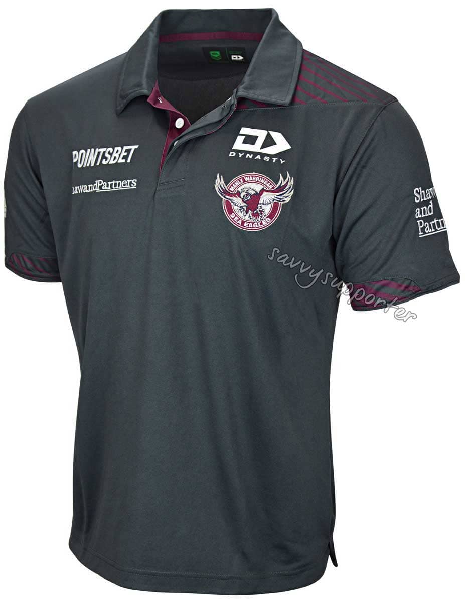 Manly Sea Eagles NRL Mens Charcoal Alternate Polo Shirt