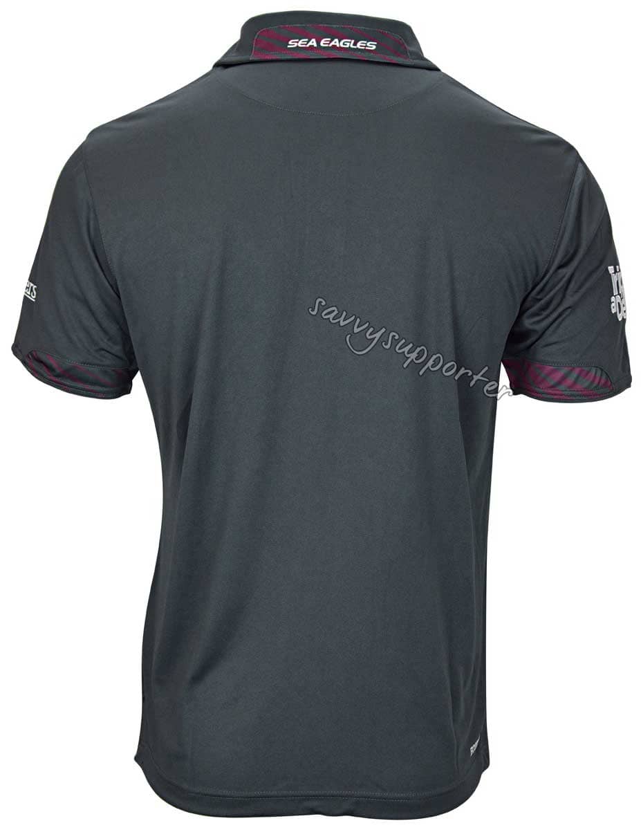 Manly Sea Eagles NRL Mens Charcoal Alternate Polo Shirt - Image 3