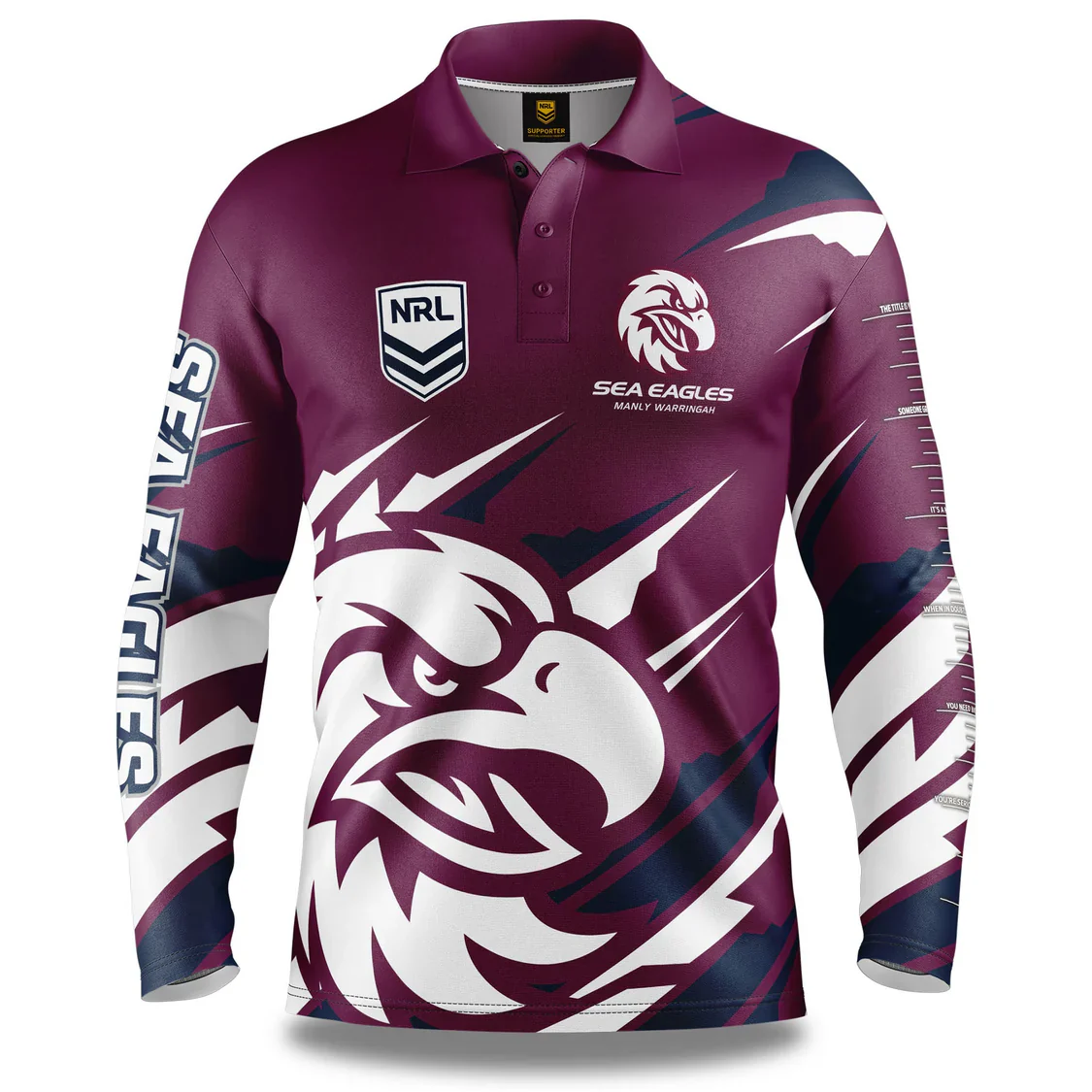 Manly Sea Eagles NRL Mens Ignition Fishing Shirt - Image 2