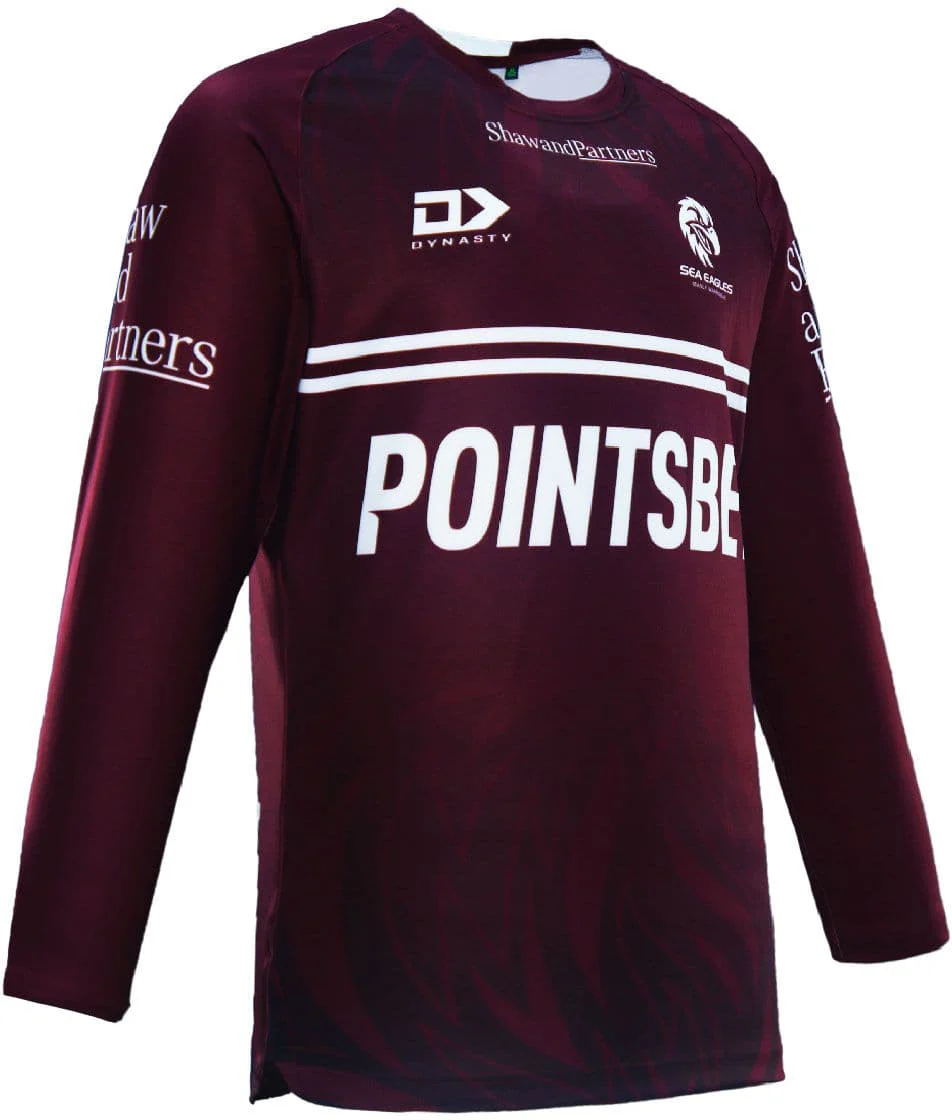 Manly Sea Eagles NRL Mens Long Sleeve Training Shirt - Image 4