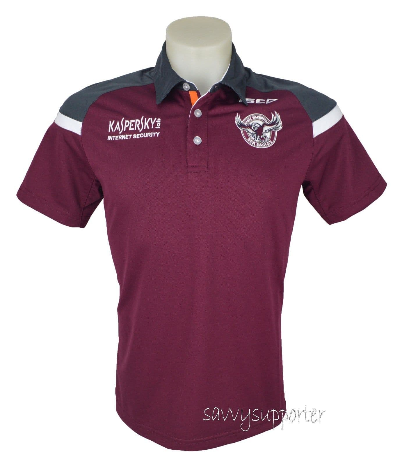 Manly Sea Eagles NRL Scarlet Players Polo Shirt - Image 7