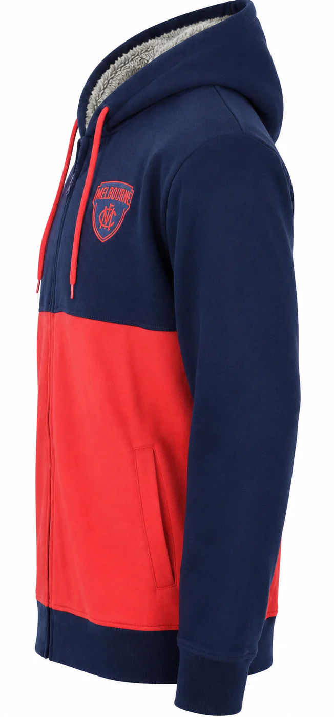 Melbourne Demons AFL Mens Fur Zip Hood - Image 2