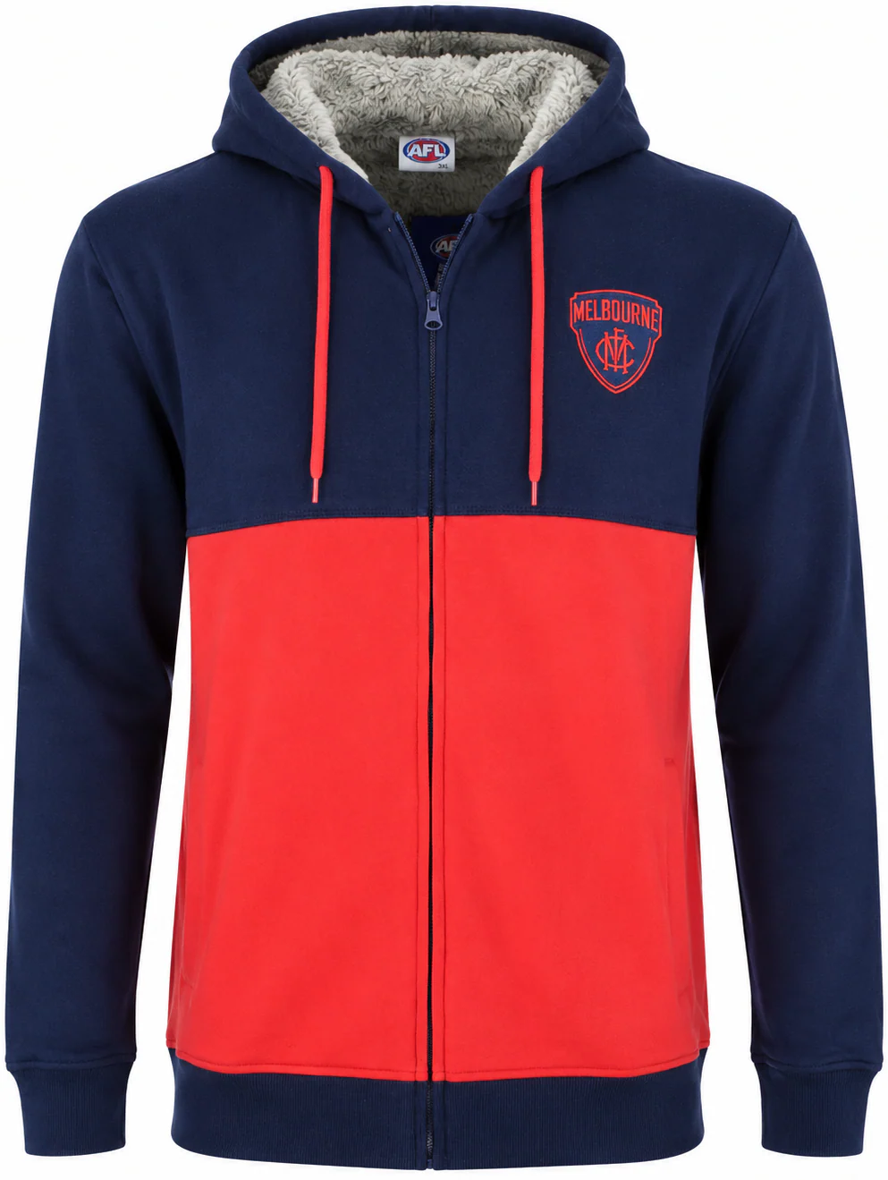 Melbourne Demons AFL Mens Fur Zip Hood - Image 3