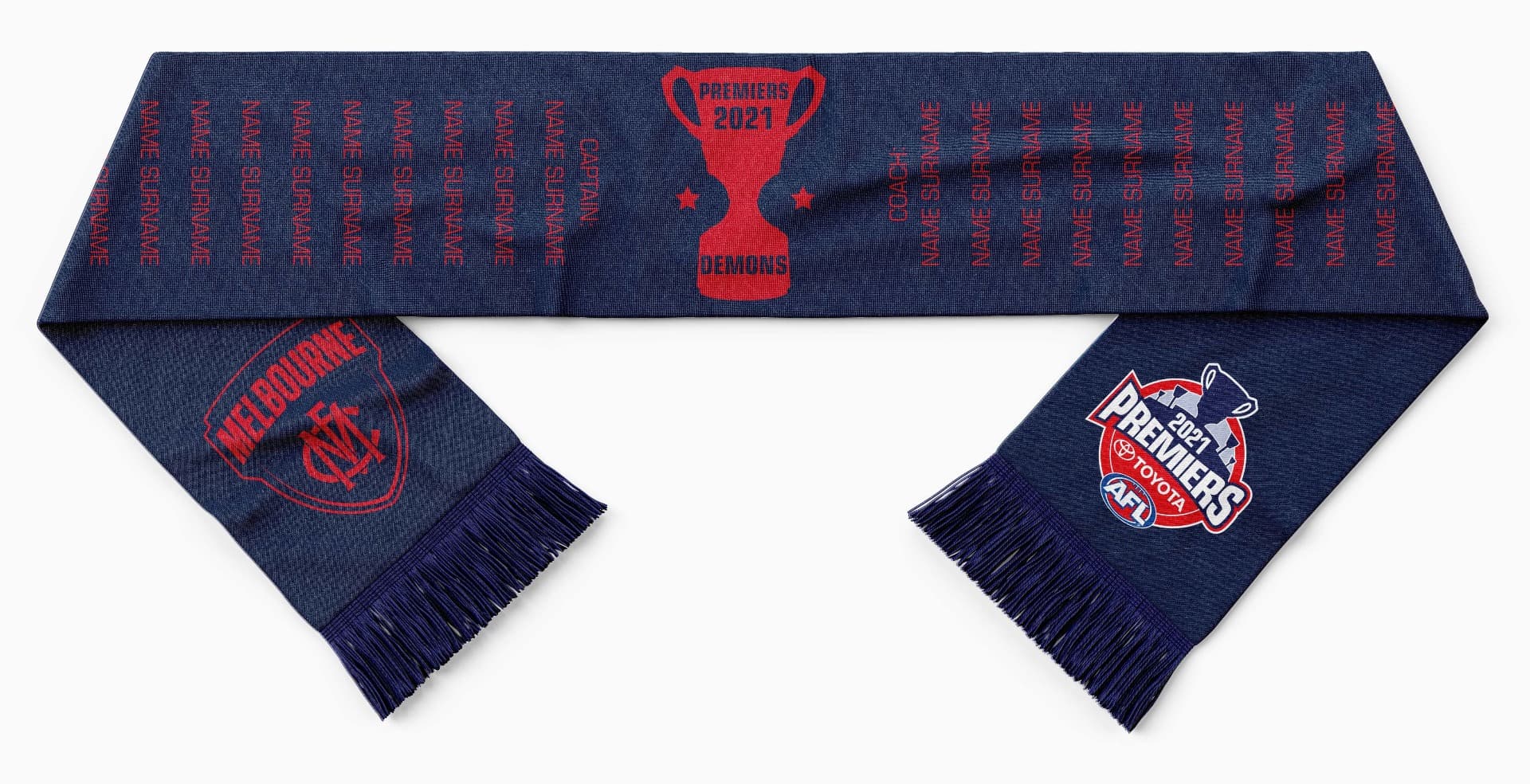 Melbourne Demons 2021 AFL Premiers Scarf - Image 3