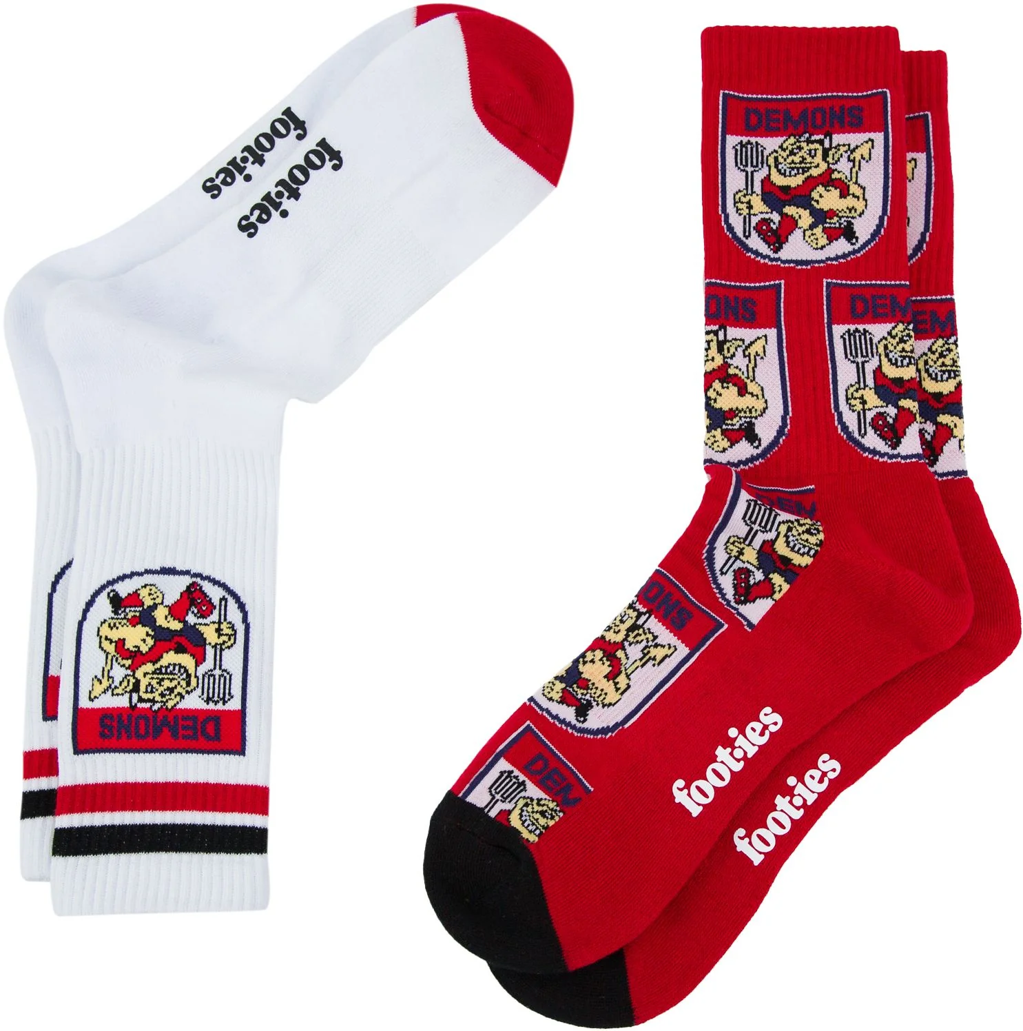 Melbourne Demons 2026 AFL Mens 8-13 Retro Sneaker Sock 2 Pack