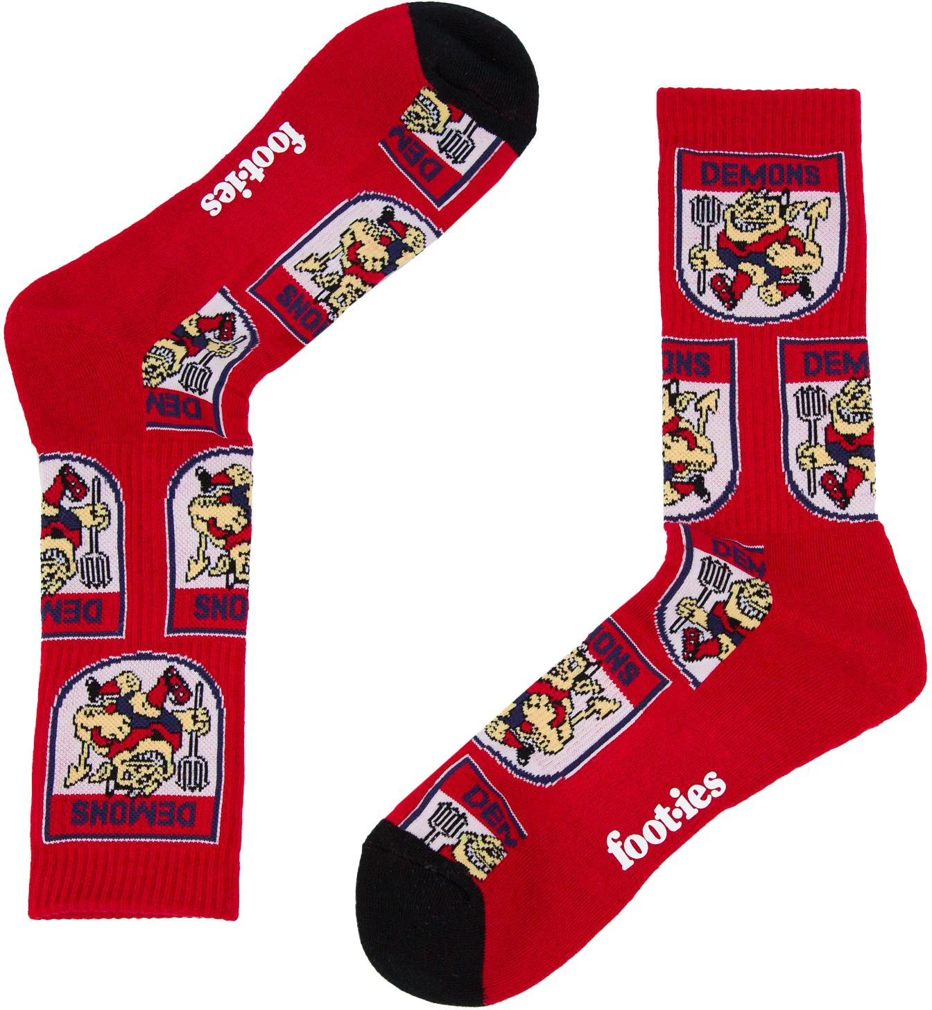 Melbourne Demons 2026 AFL Mens 8-13 Retro Sneaker Sock 2 Pack - Image 4