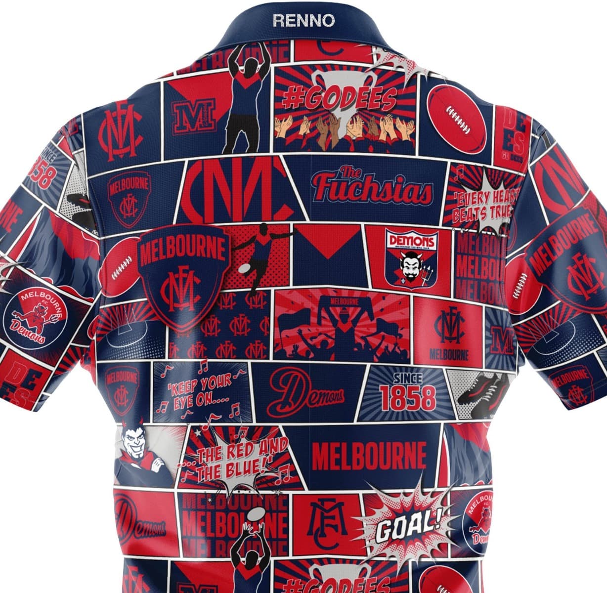 Melbourne Demons AFL Mens Pop Art Shirt - Image 3