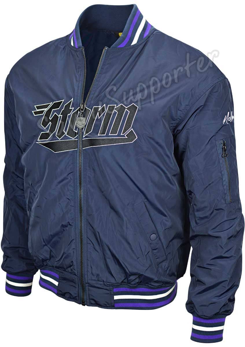 Melbourne Storm NRL Mens Bomber Jacket - Image 3