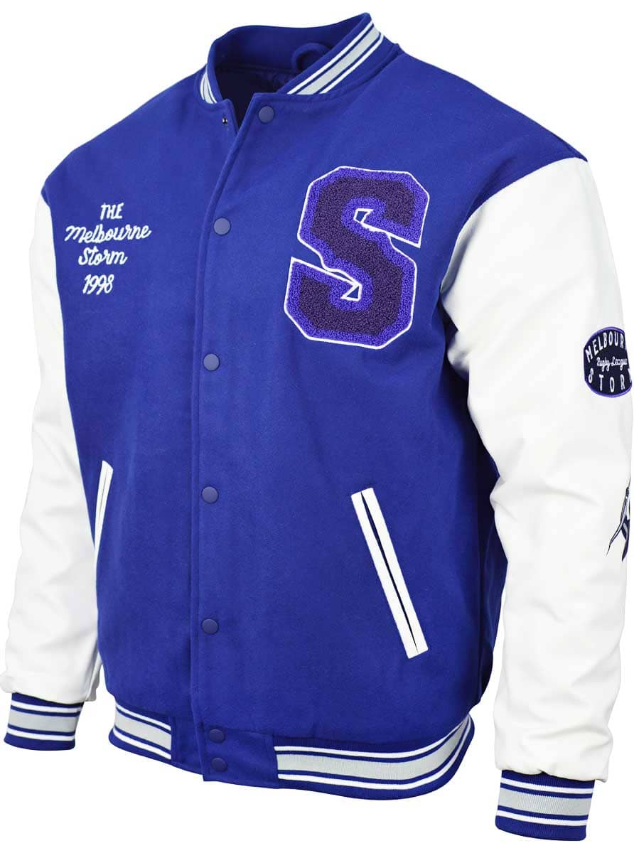 Melbourne Storm NRL Mens Oversized Varsity Jacket - Image 2