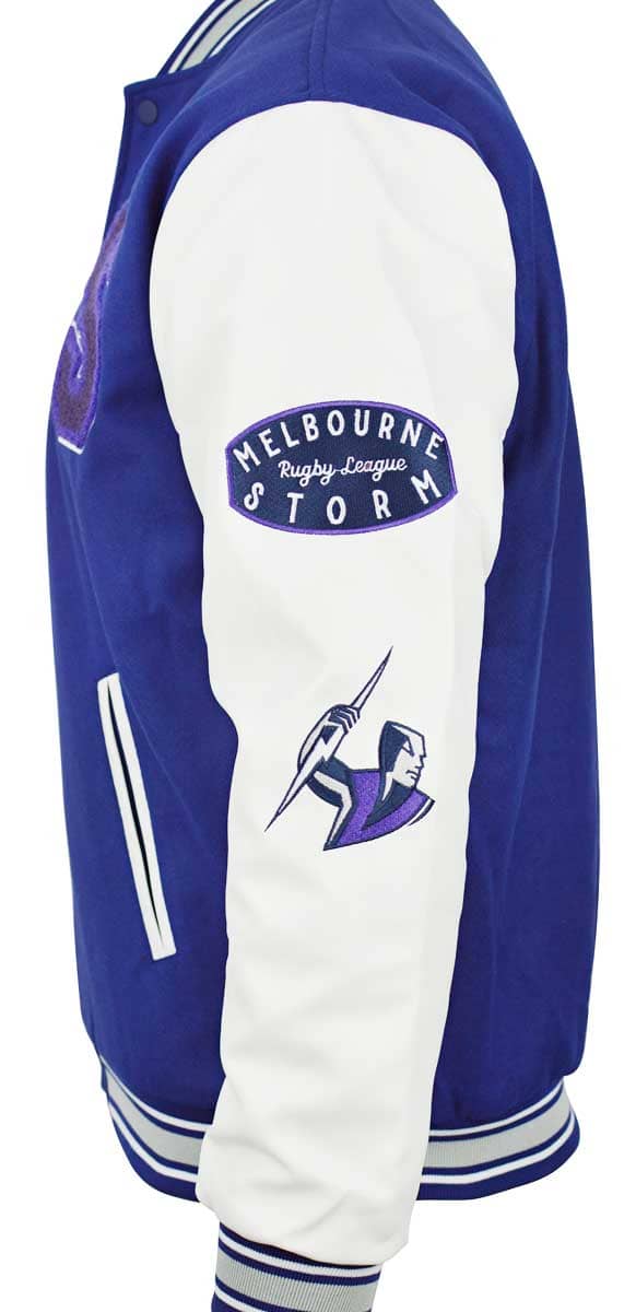 Melbourne Storm NRL Mens Oversized Varsity Jacket - Image 3