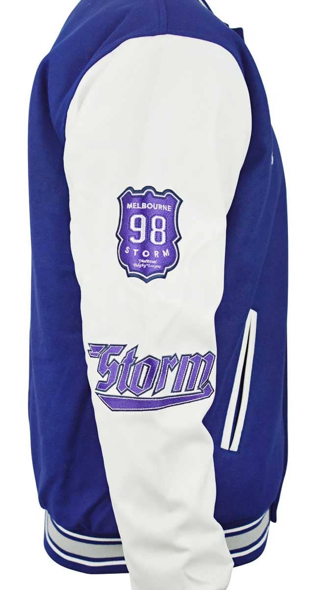 Melbourne Storm NRL Mens Oversized Varsity Jacket - Image 4