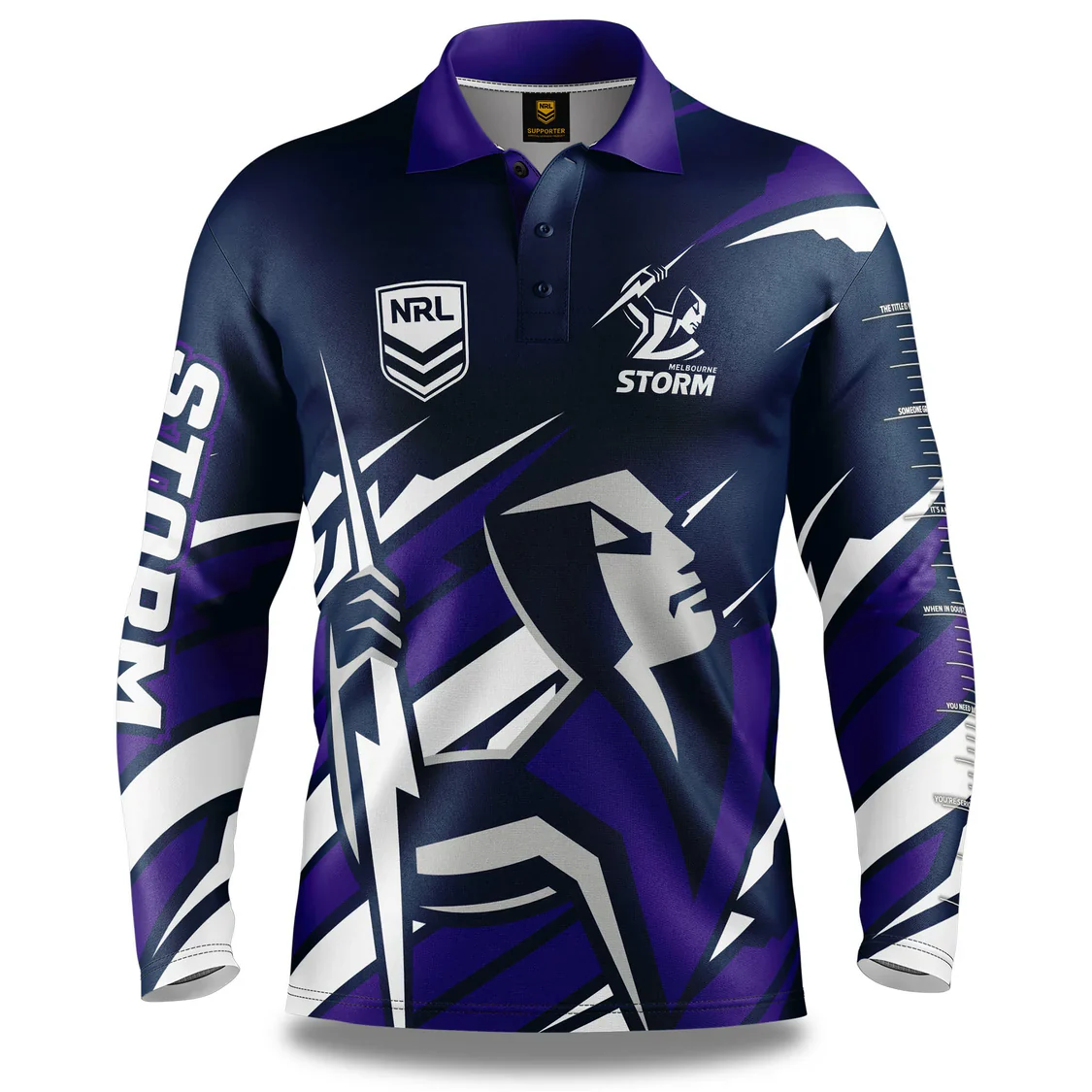 Melbourne Storm NRL Mens Ignition Fishing Shirt - Image 2