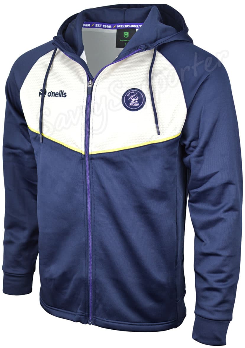 Melbourne Storm 2025 NRL Mens Tech Fleece Full Zip Hoodie - Image 3