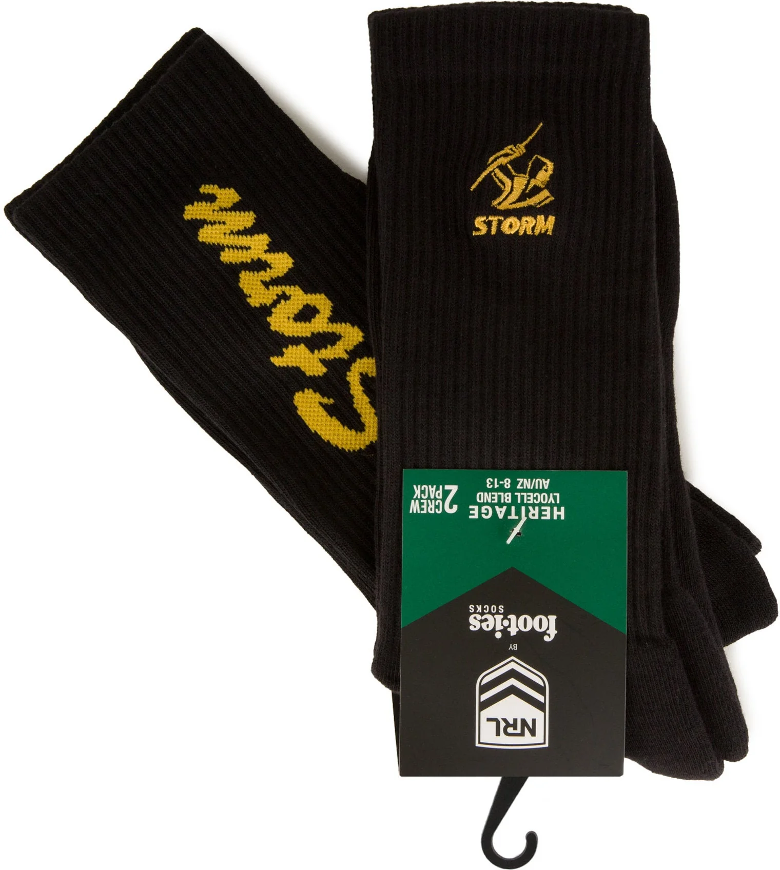 Melbourne Storm 2026 NRL Mens Black Sneaker Sock 2 Pack Size 8-13 Mens