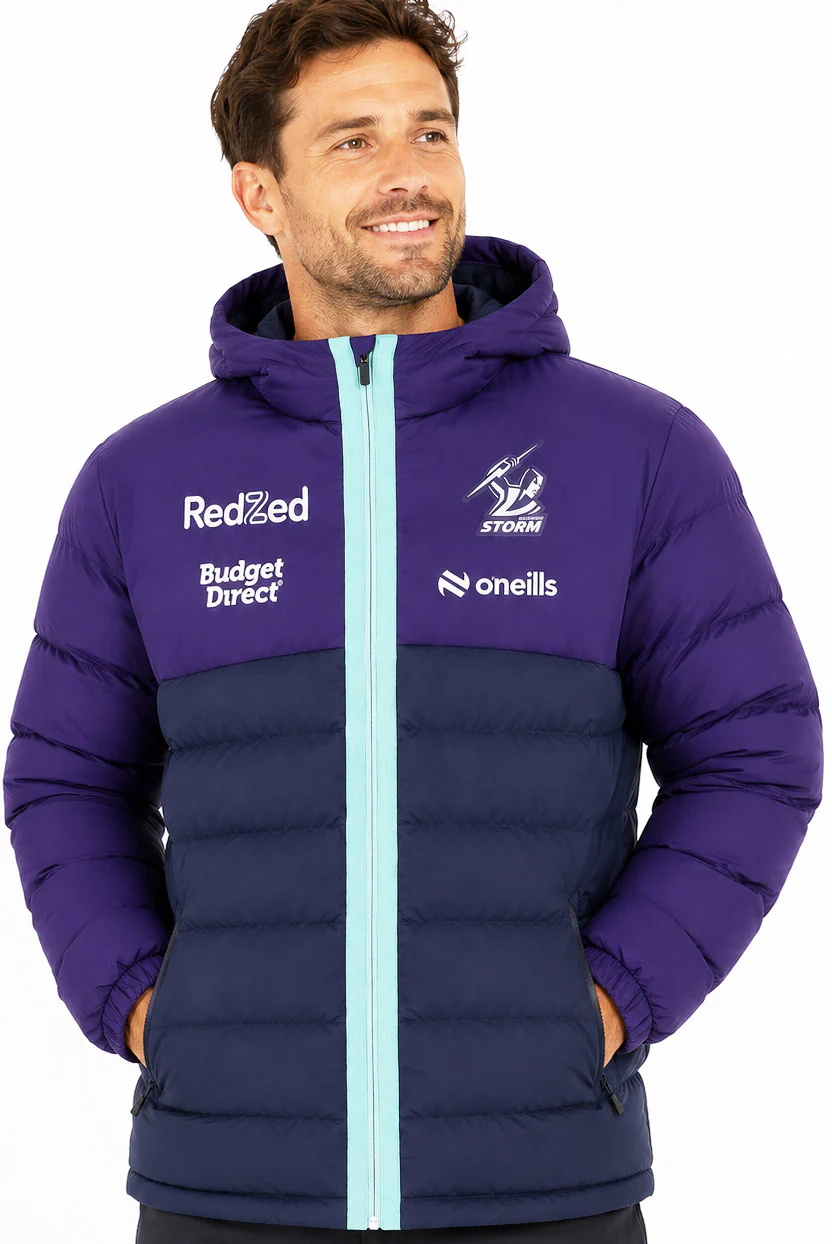 Melbourne Storm 2026 NRL Mens Hooded Padded Jacket - Image 2