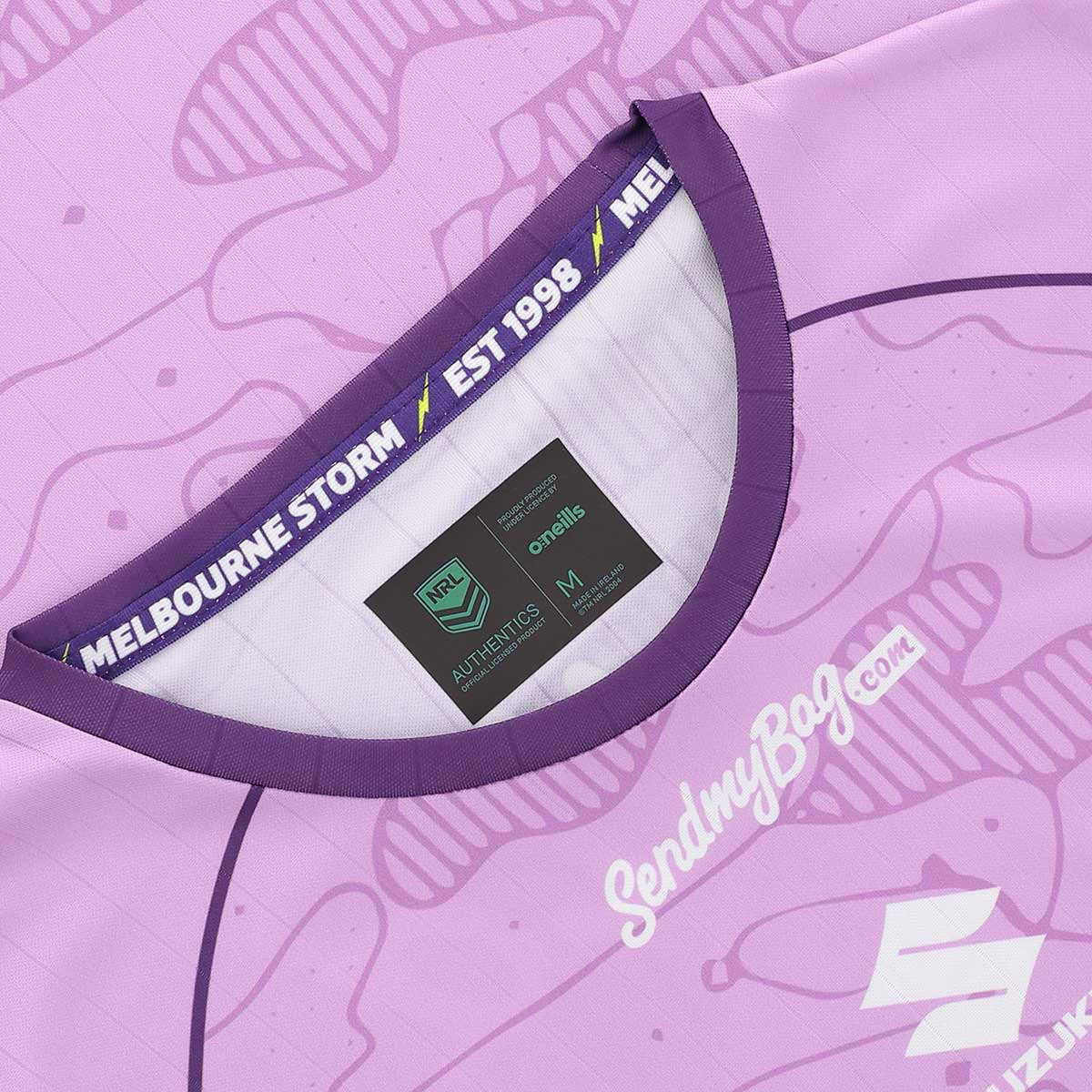 Melbourne Storm 2026 NRL Mens Lilac Training Shirt - Image 9