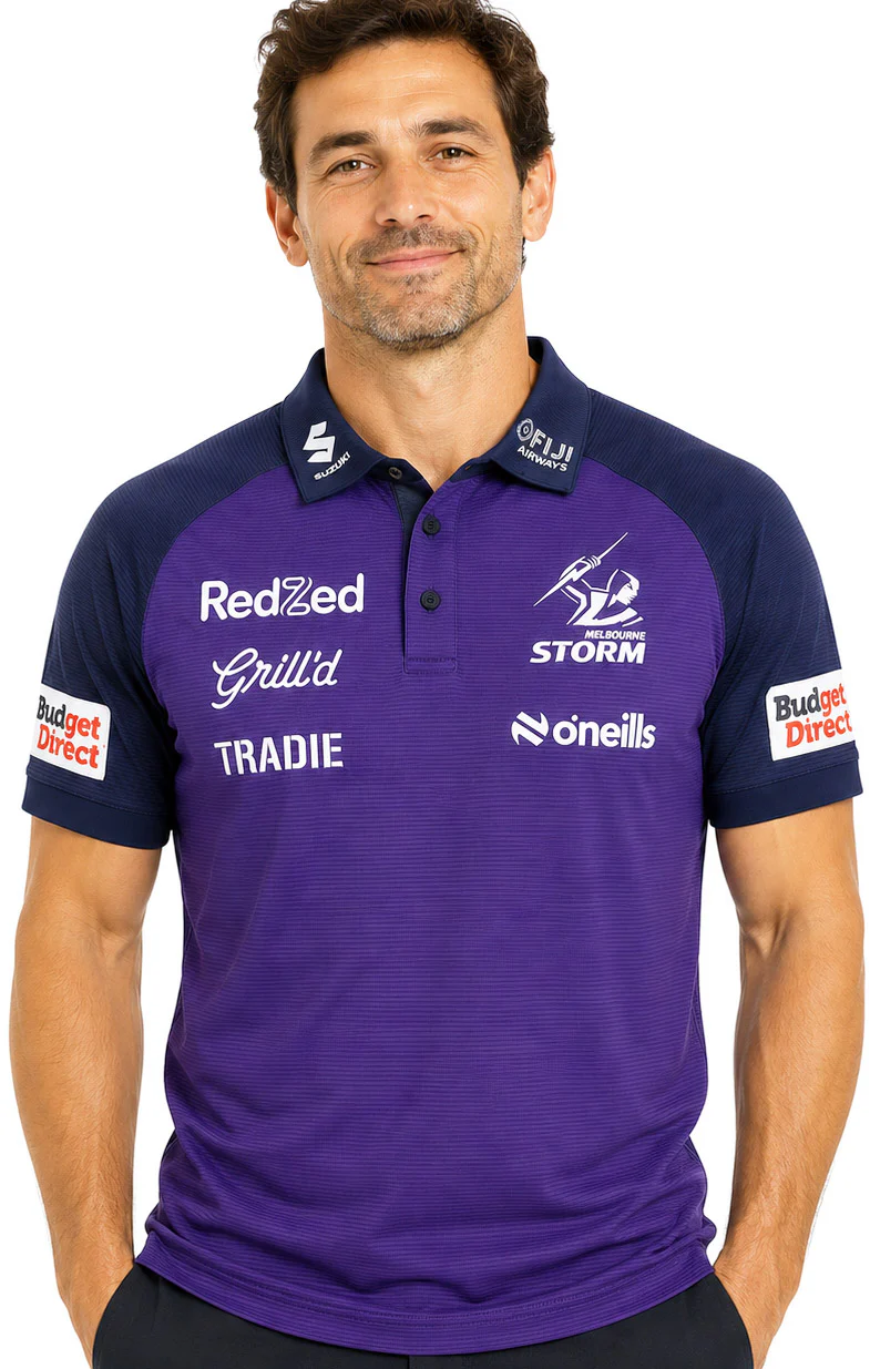 Melbourne Storm 2026 NRL Mens Media Polo Shirt - Image 2