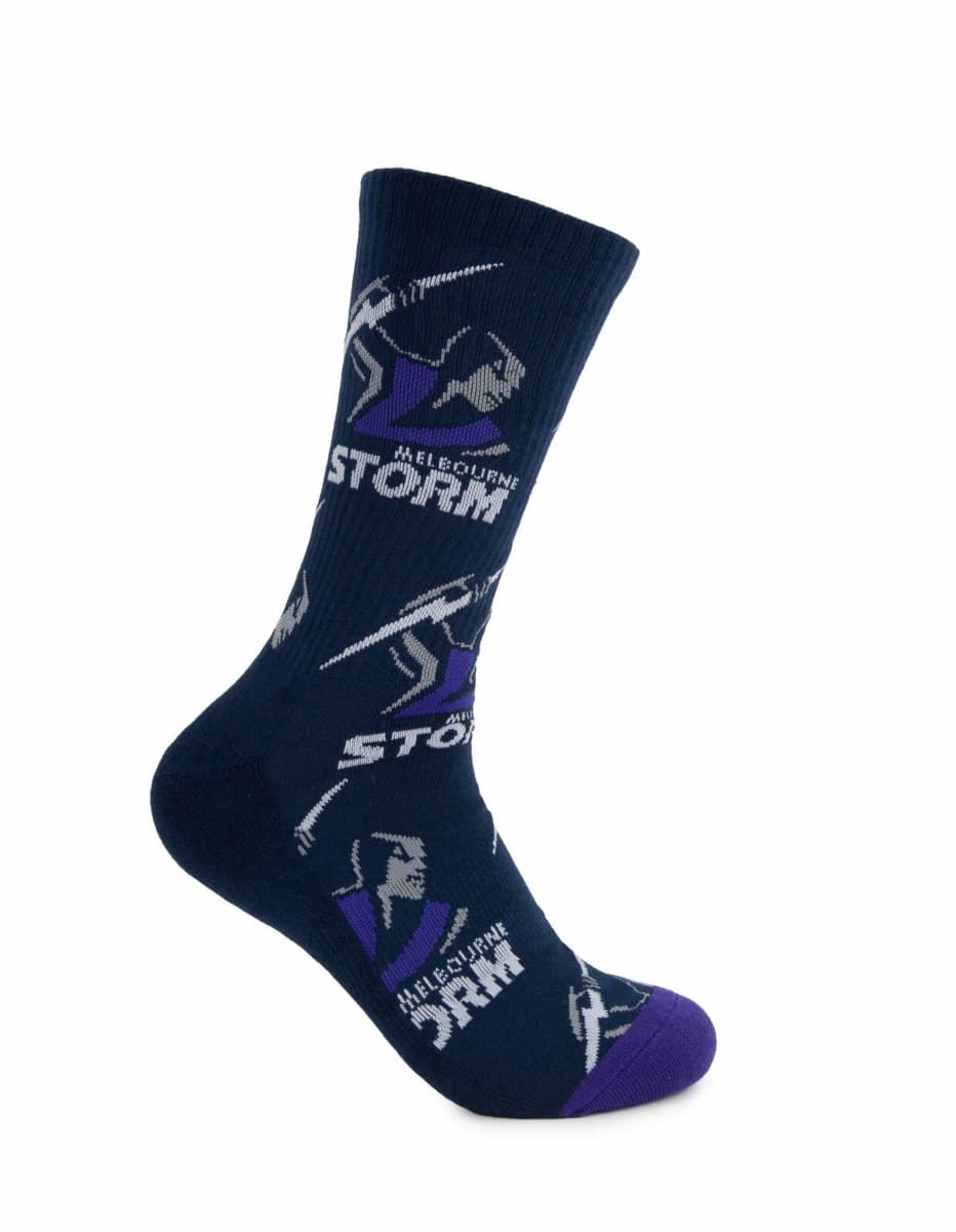 Melbourne Storm NRL Logos Sneaker Socks 2 Pack - Image 5