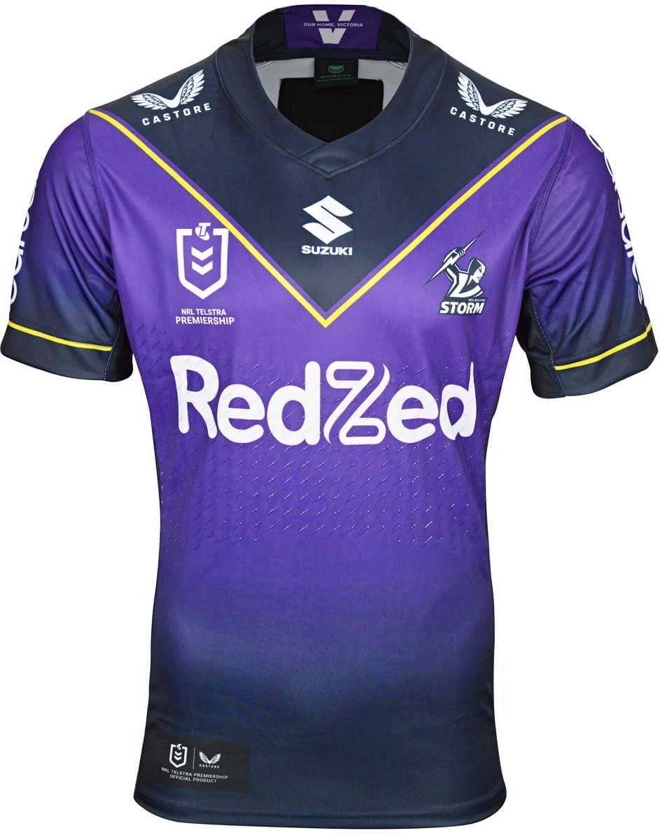 Melbourne Storm NRL Player Issue Home Jersey with GPS Pocket - Image 2