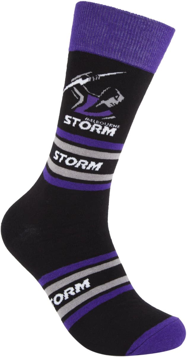 Melbourne Storm NRL Stripe Organic Cotton Socks - Image 2