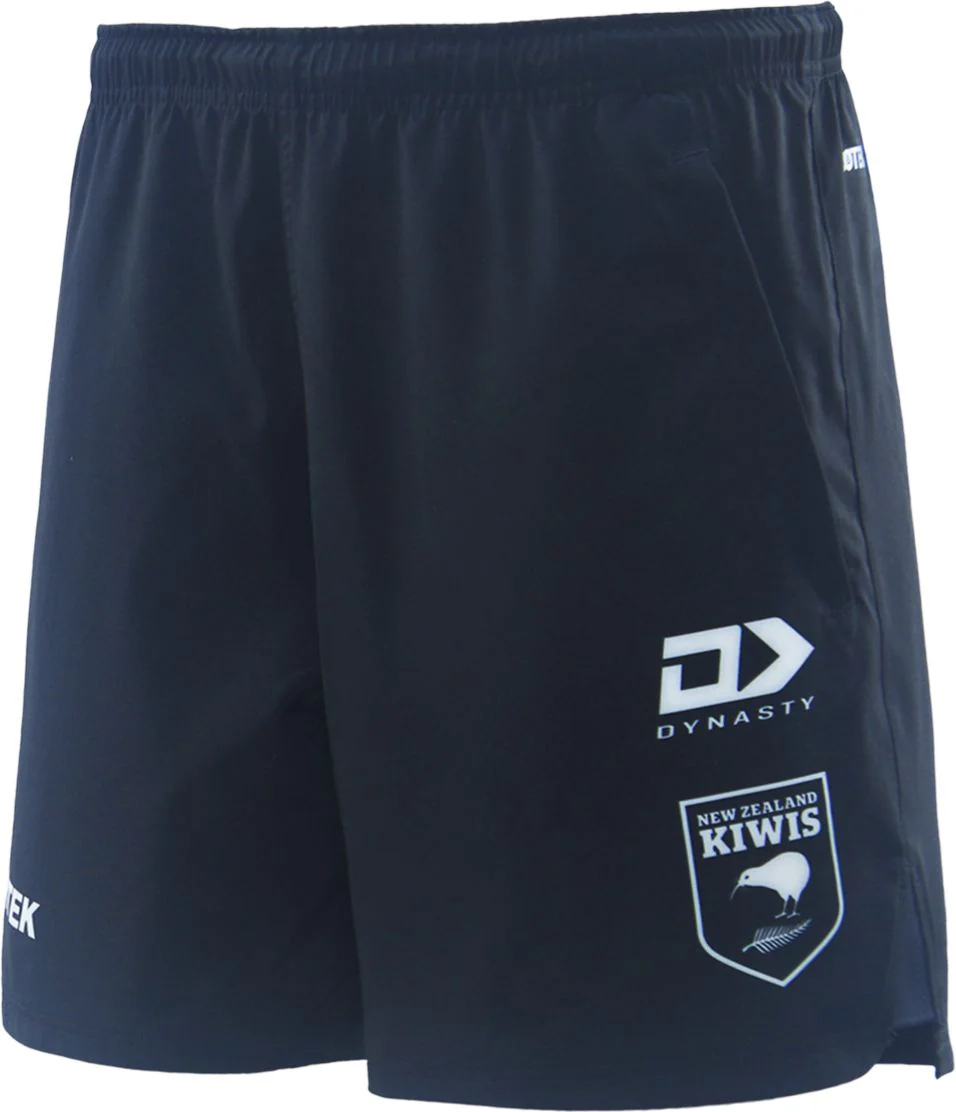 New Zealand Kiwis 2026 NRL Mens Black Gym Training Shorts - Image 3