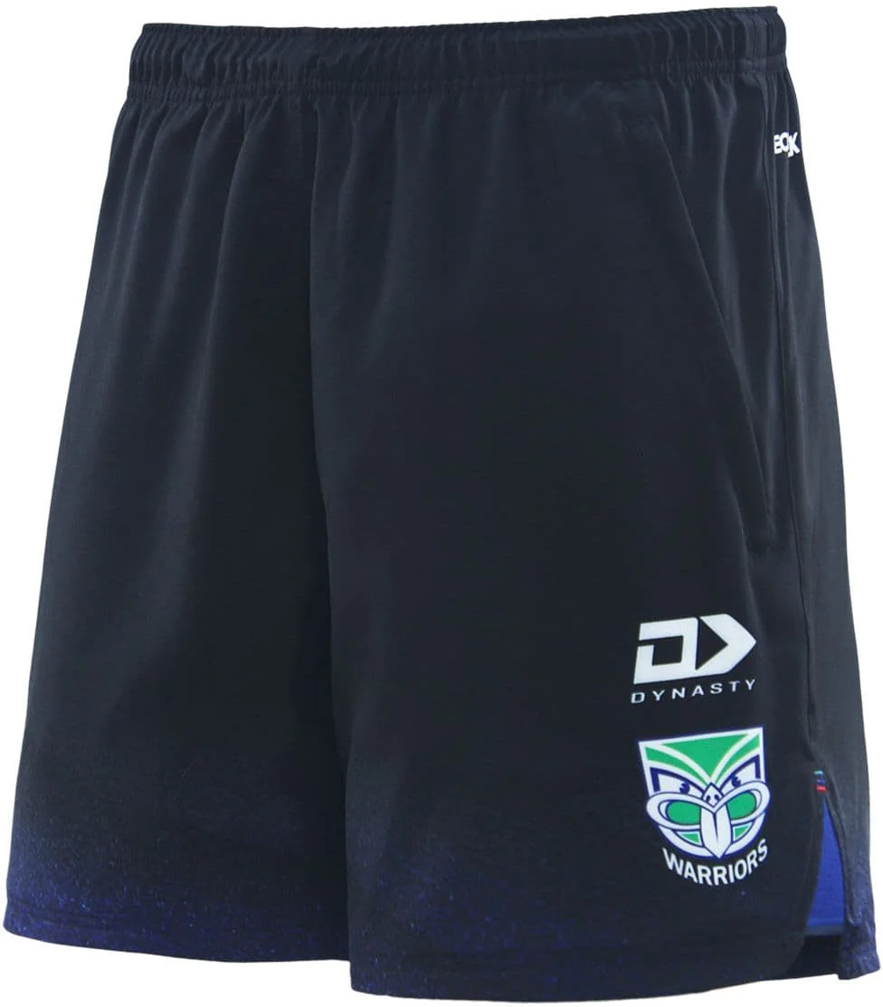New Zealand Warriors 2025 NRL Mens Black Gym Shorts