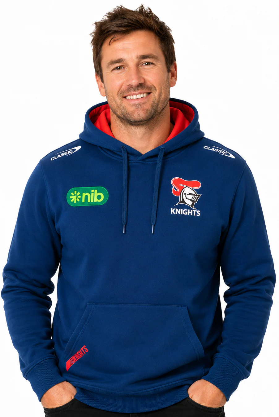 Newcastle Knights NRL Mens Blue Player Hoodie - Image 2