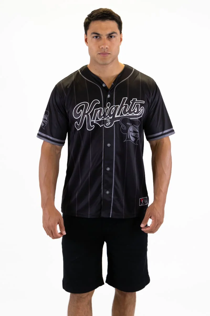 Newcastle Knights NRL Mens Blackout Baseball Shirt - Image 2