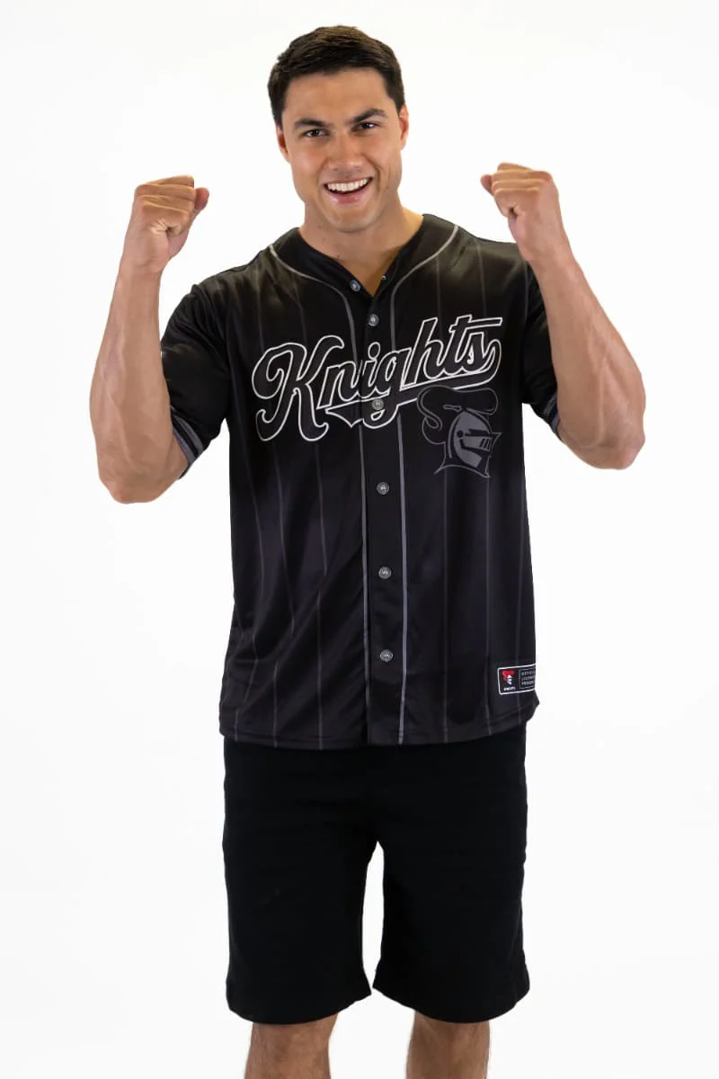 Newcastle Knights NRL Mens Blackout Baseball Shirt - Image 3