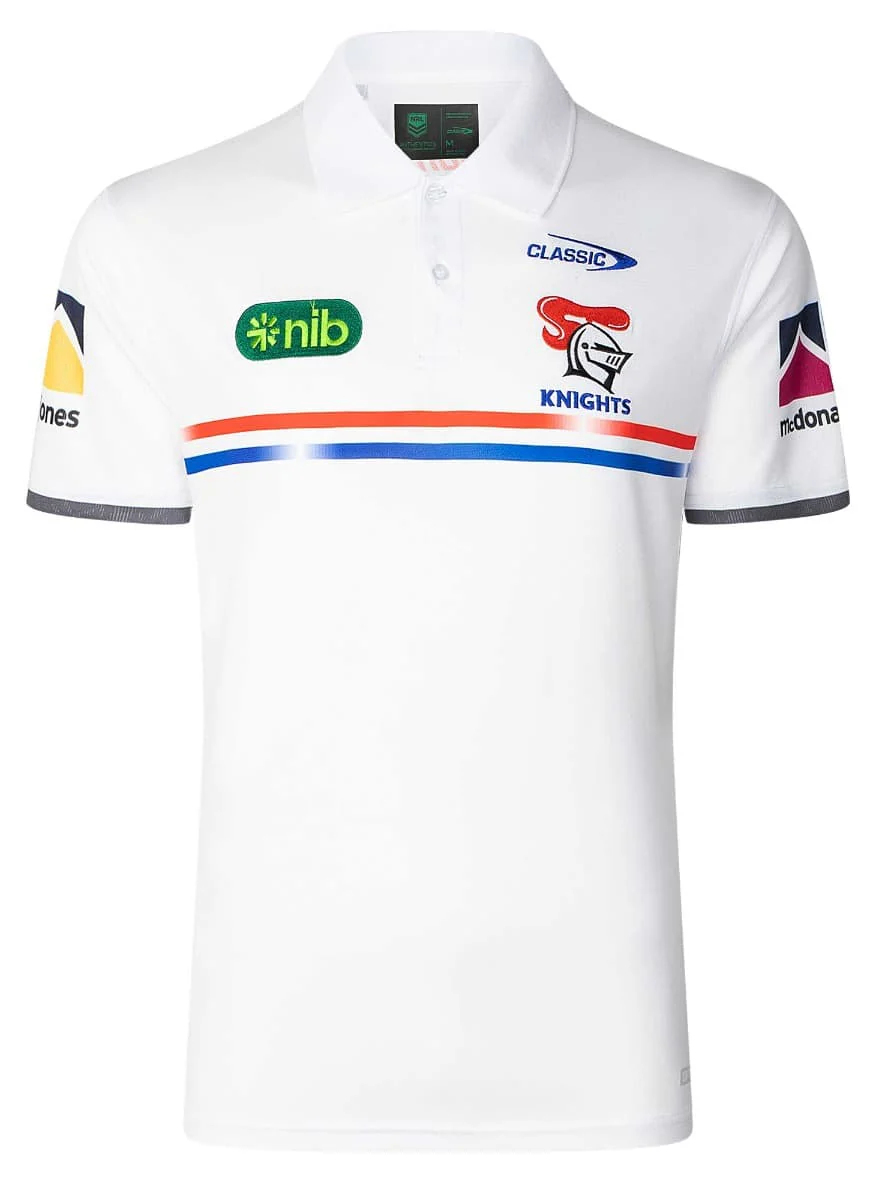 Newcastle Knights 2025 NRL Mens Players Polo Shirt