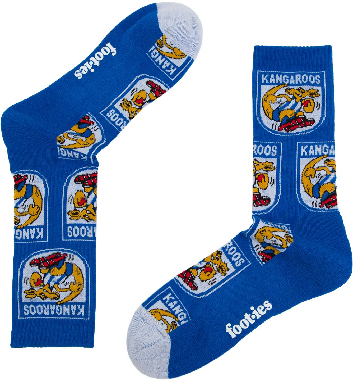 North Melbourne Kangaroos 2026 AFL Mens 8-13 Retro Sneaker Sock 2 Pack - Image 4