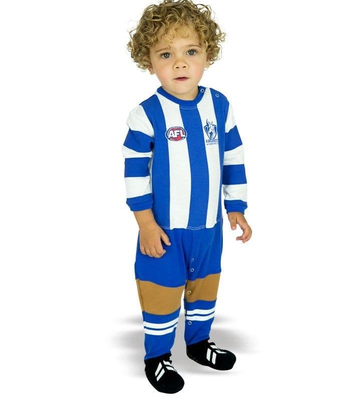 North Melbourne Kangaroos AFL Infant Toddler Onesie Footysuit - Image 4