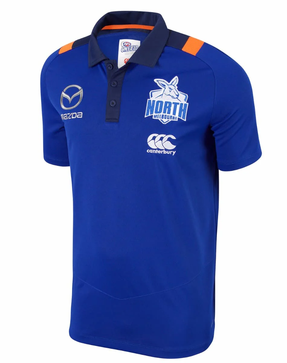 North Melbourne Kangaroos AFL Mens Media Polo Shirt - Image 2