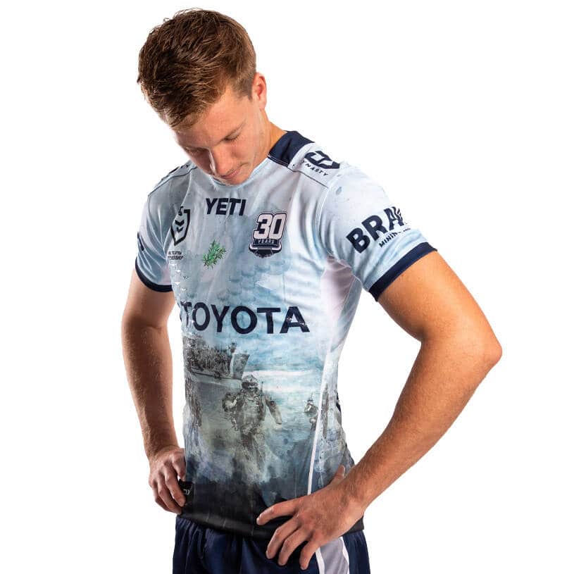 North Queensland Cowboys 2025 NRL Mens Defence / Anzac Jersey - Image 4
