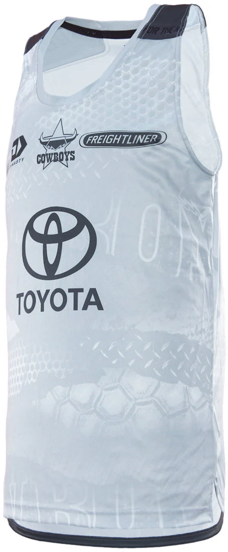 North Queensland Cowboys 2026 NRL Mens Grey Training Singlet - Image 3