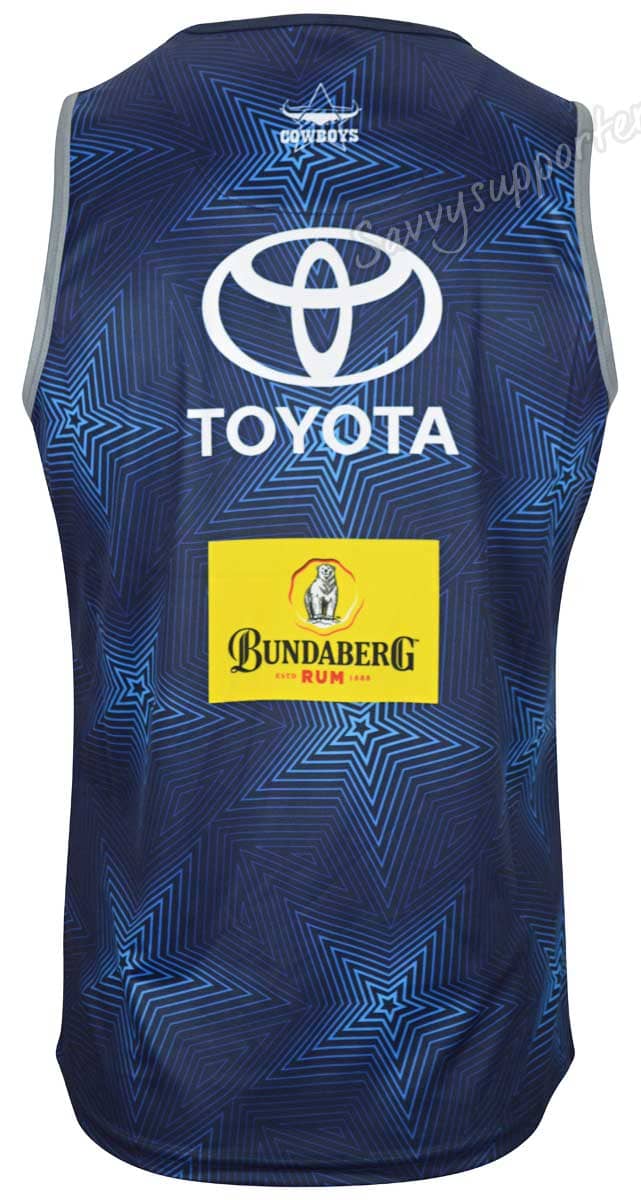 North Queensland Cowboys Mens NRL Navy Training Singlet - Image 3