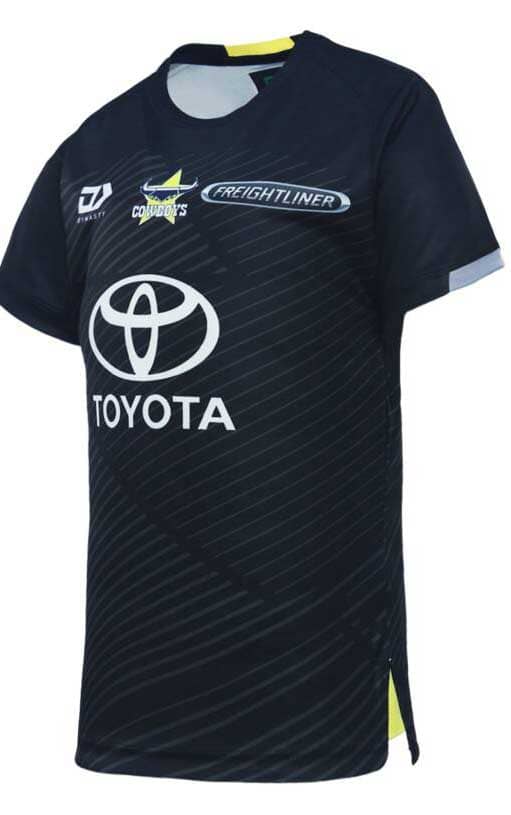 North Queensland Cowboys NRL Mens Black Alternate Training Shirt - Image 2