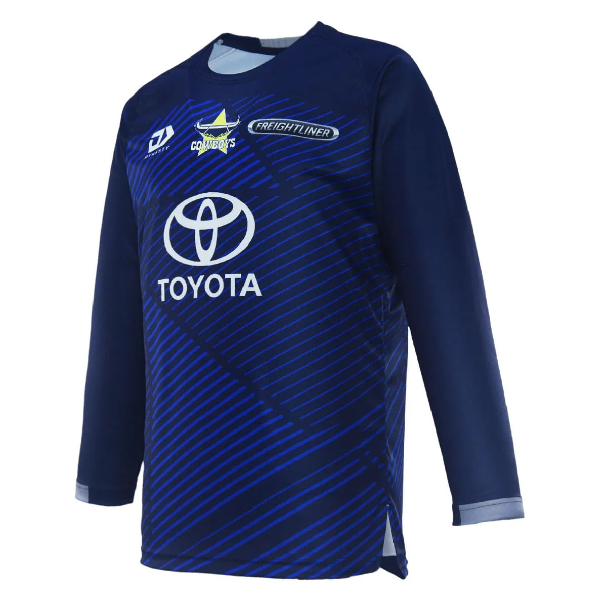 North Queensland Cowboys NRL Mens Navy Long Sleeve Training Shirt - Image 2