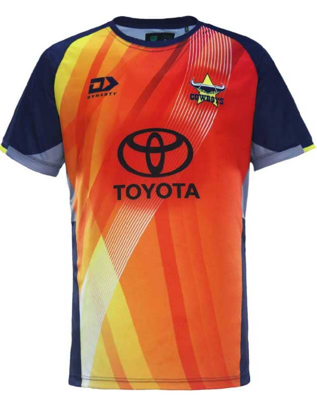 North Queensland Cowboys NRL Mens Orange Warm Up Shirt