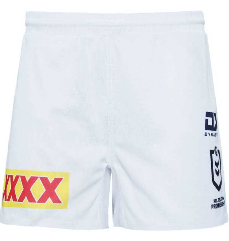 North Queensland Cowboys NRL Mens Players White Away Shorts - Image 3