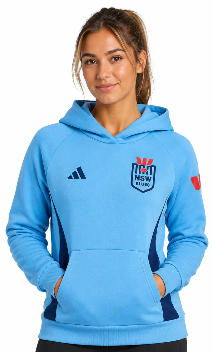 NSW Blues 2026 State of Origin Ladies Light Blue Training Hoodie - Image 2
