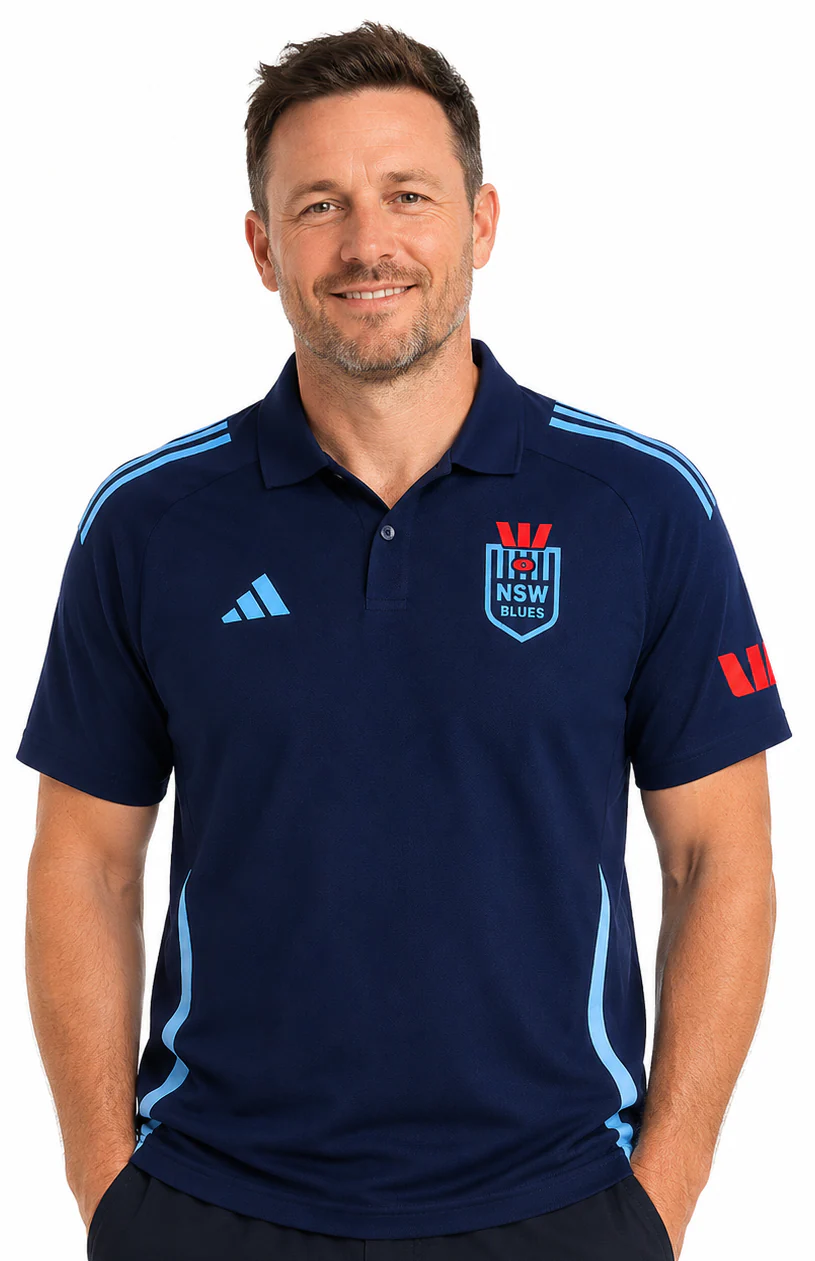 NSW Blues State of Origin Mens Team Polo Shirt - Image 2