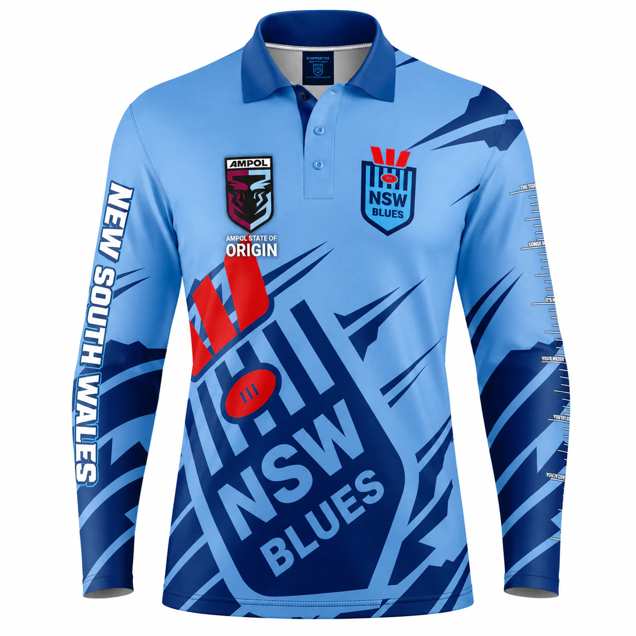 NSW Blues State of Origin Mens Ignition Fishing Shirt - Image 2