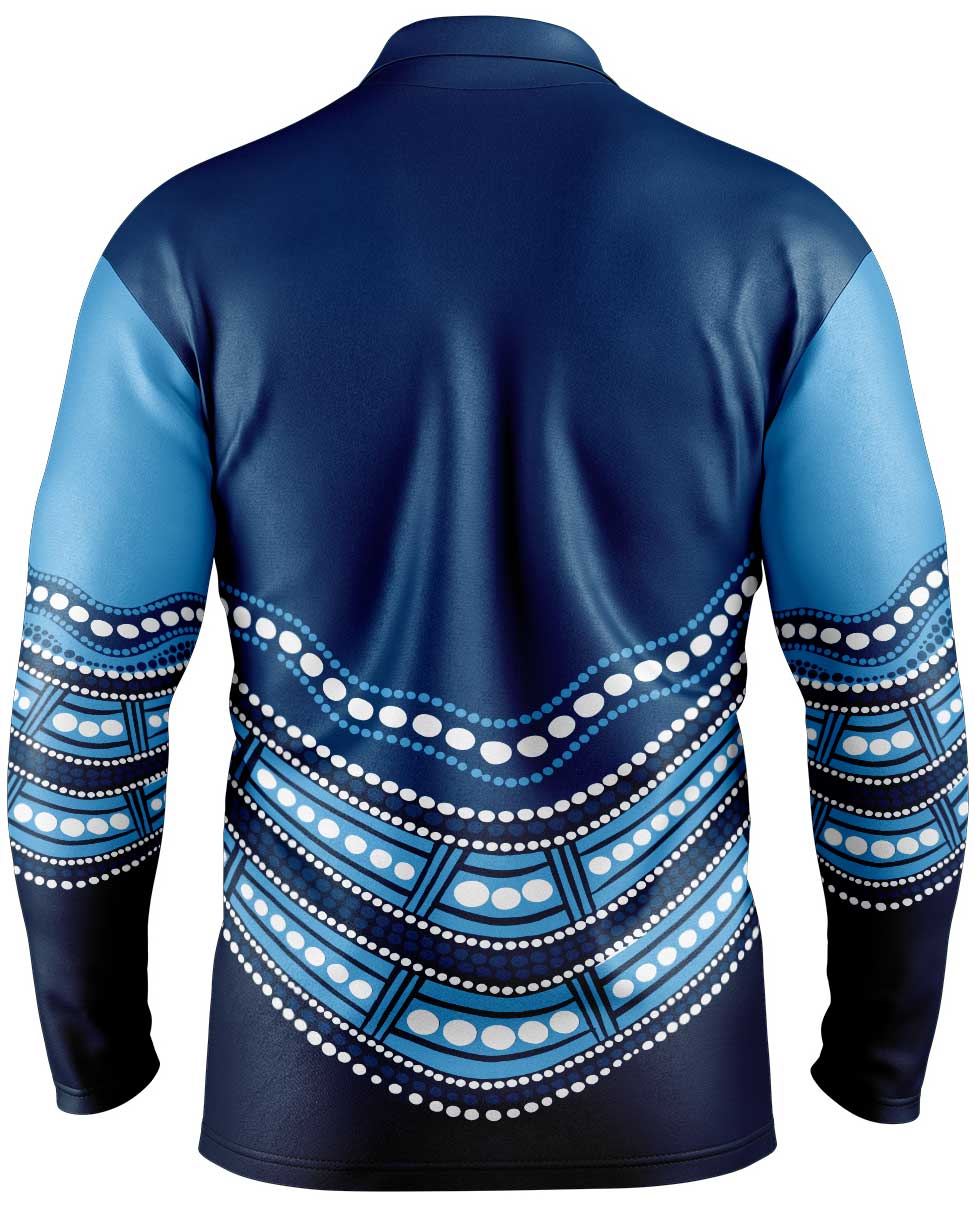 NSW Blues NRL Mens Karumba Indigenous Fishing Shirt - Image 2